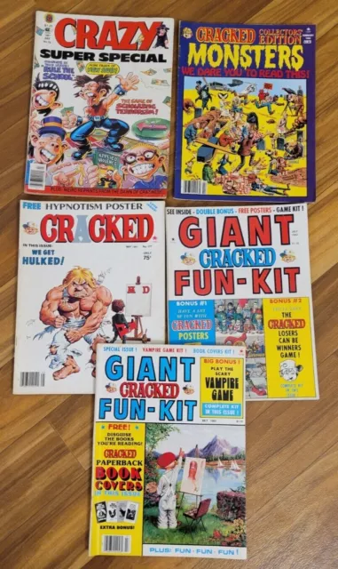 Lot 0f 4 Vintage 1980's Cracked and Crazy Magazines