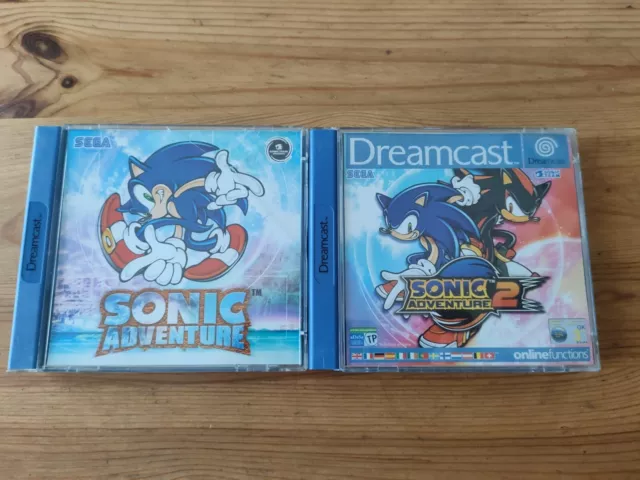 Lot De Deux Jeux Sonic Adventure 1 Et 2 Pour Sega Dreamcast.