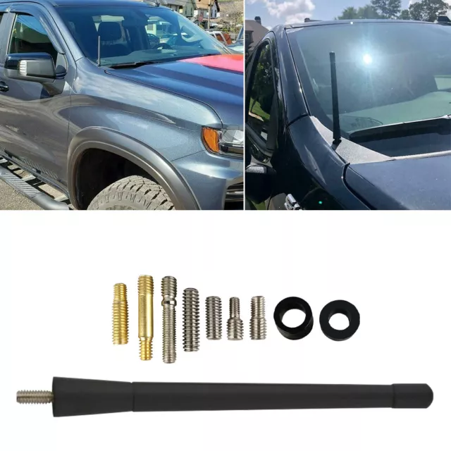 7" 18cm Universal Waterproof Black Screw Aluminum Car Long Radio Signal Antenna