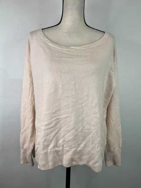 Everlane Women's Pale Pink Cashmere Wide Neck Sweater Sz M