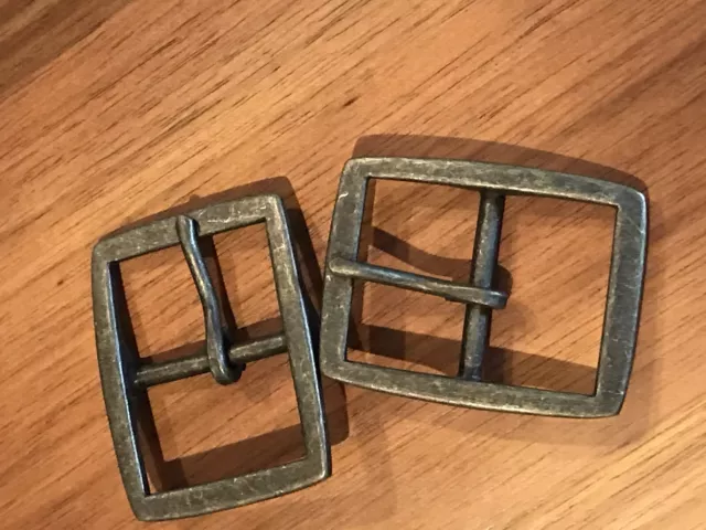 40mm Belt Buckles - Antique Brass 10 Pack