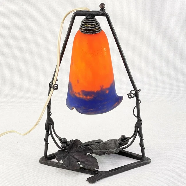 ART DECO  Tischlampe Leuchte Muller Freres Luneville desk lamp pate de verre