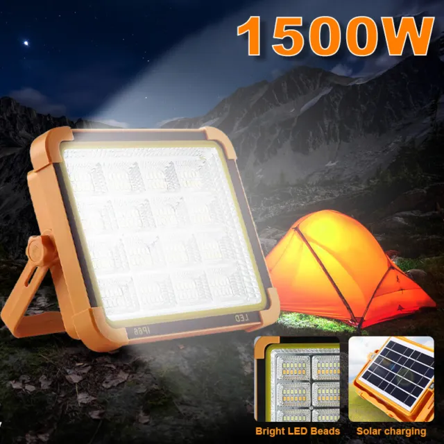 50W-100W LED RECHARGEABLE Solar Floodlight Portable Work Light Camping 4  Modes £22.99 - PicClick UK