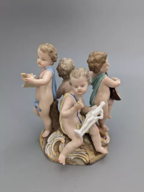 Antique Meissen Porcelain  Cherubs Figurine