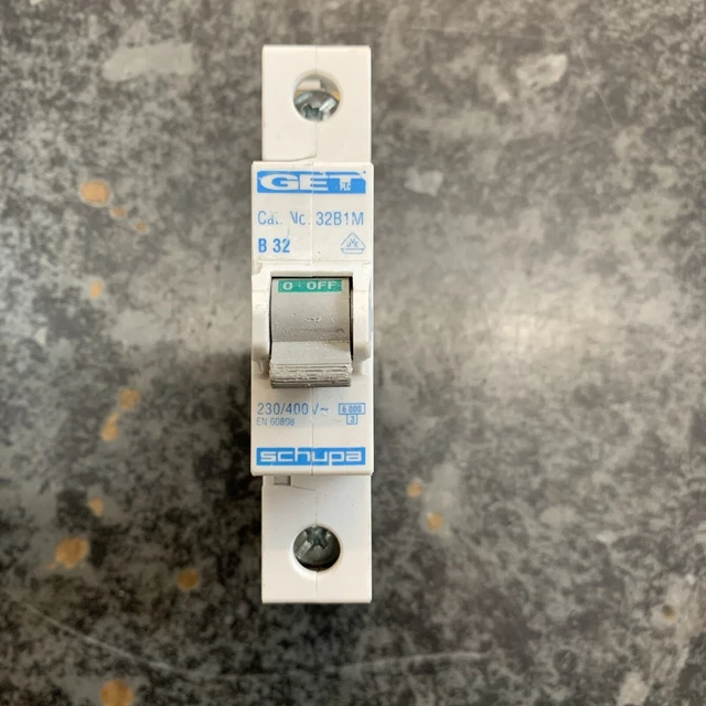 GET 32 AMP CURVE B 6kA MCB CIRCUIT BREAKER 32B1M SCHUPA - Foto 9