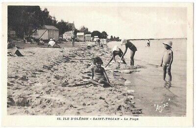 SAINT TROJAN 17 LA PLAGE CPA ILE D'OLERON ANIMEE BAIGNEURS 