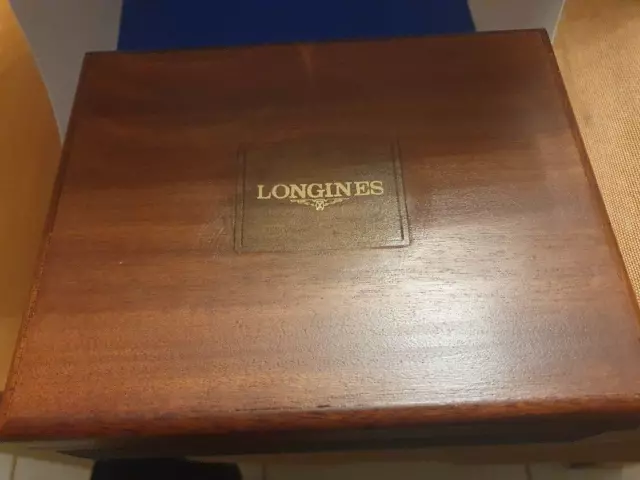 Box Scatola orologio Longines vintage in legno grandi dimensioni. Pari al nuovo.