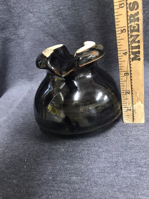 Antique Vintage - Large Ceramic Brown Drip Insulator - Mushroom Style - 4.75” 7