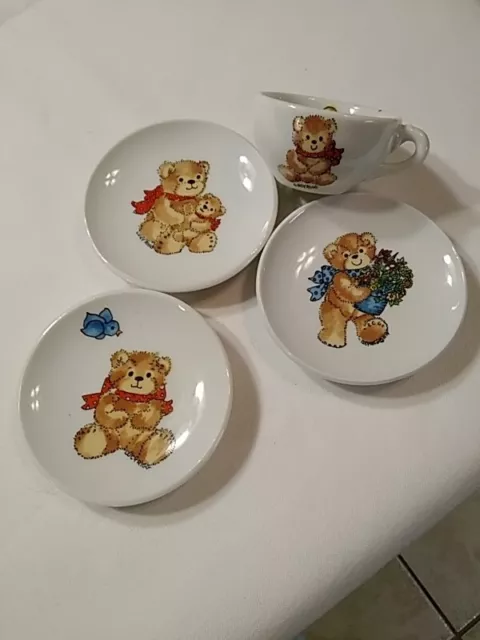 Enesco Lucy and Me Lucy Rigg Bear Lot Of 4 Doll Dishes