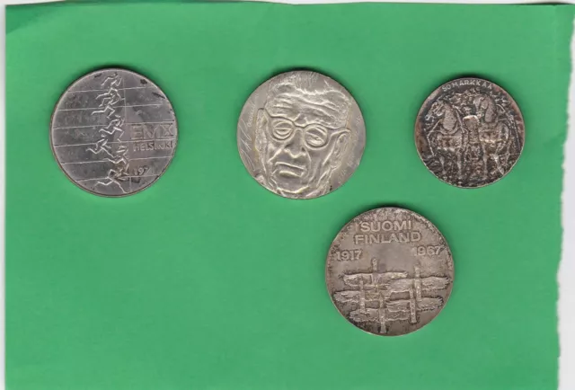 4 münzen Finnland silber 10 und 50 Maarka
