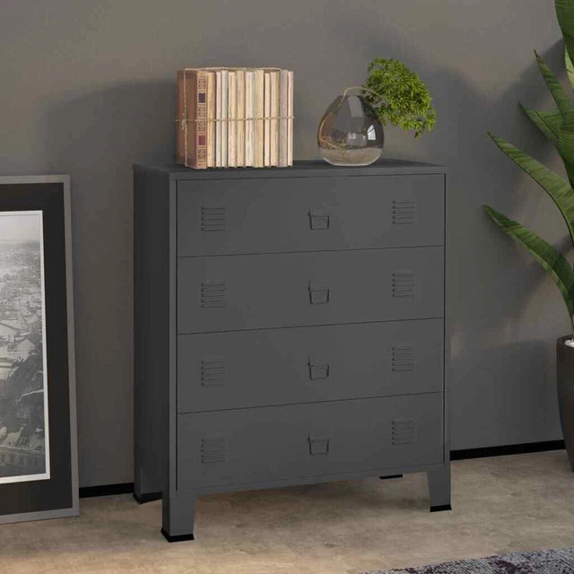 Vidaxl Cassettiera Industriale Antracite 78x40x93 cm in Metallo