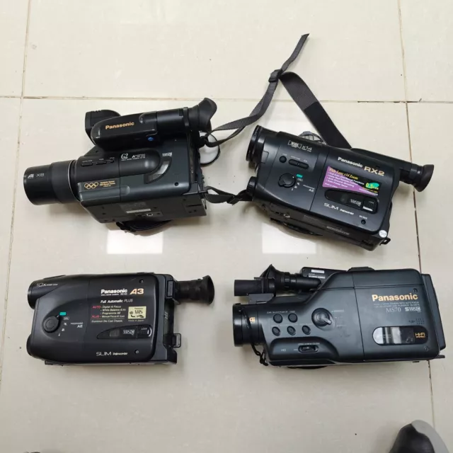 4X PANASONIC VINTAGE Camcorders VHSC Video Cameras Job Lot NV-RX2 A3 MS70  G2 £23.95 - PicClick UK