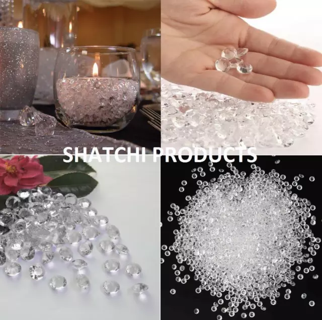 Clear Diamond Confetti Table Top Scatter Wedding Party Sparkly Crystal Bead Gems