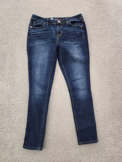 Mossimo Jeans Womens 6 Blue Pants Mid Rise Curvy Skinny  Leg Denim 30X28