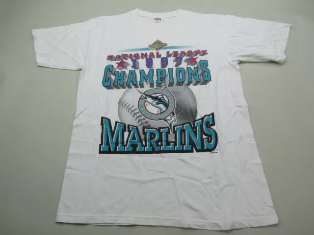 VTG Florida Marlins 1997 National League Champions T-Shirt Mens Large Baseball