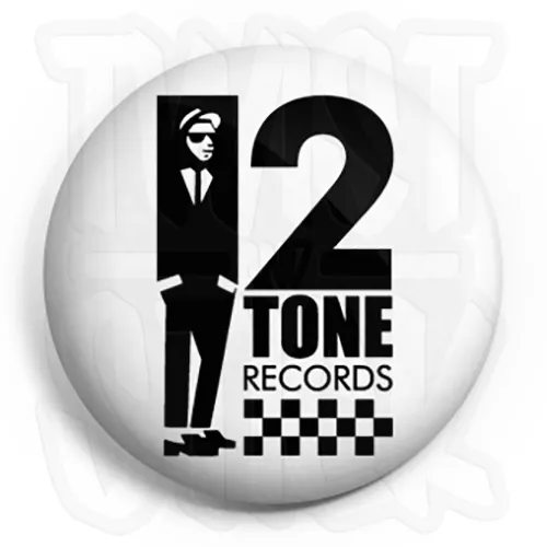 2-Tone Records - 25mm Rude Boy, Ska & Mod Button Badge with Fridge Magnet Option