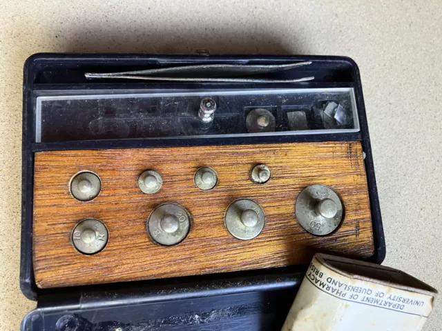 Antique Pharmacy Weights In Case