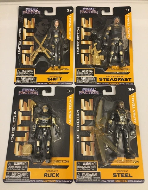 FINAL FACTION Action Figures LOT Ruck Steel Shift Steadfast Elite Gold Limited