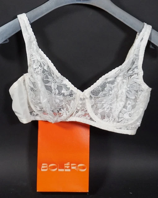 Vintage Bolero France Donna Reggiseno Biancheria Intima Lingerie Taglia 85 B Con