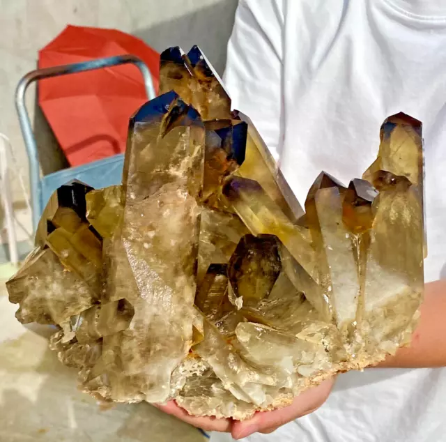 13.15LB Large Natural Citrine cluster mineral specimen quartz crystal healing.