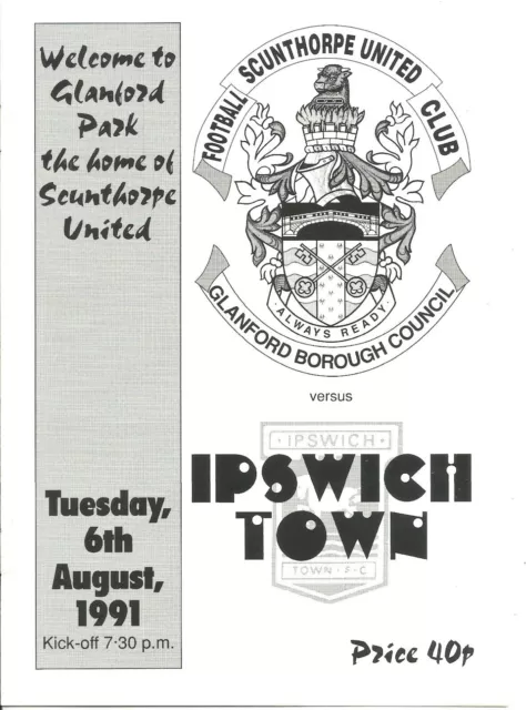 1991 Scunthorpe United v Ipswich Town [Friendly]