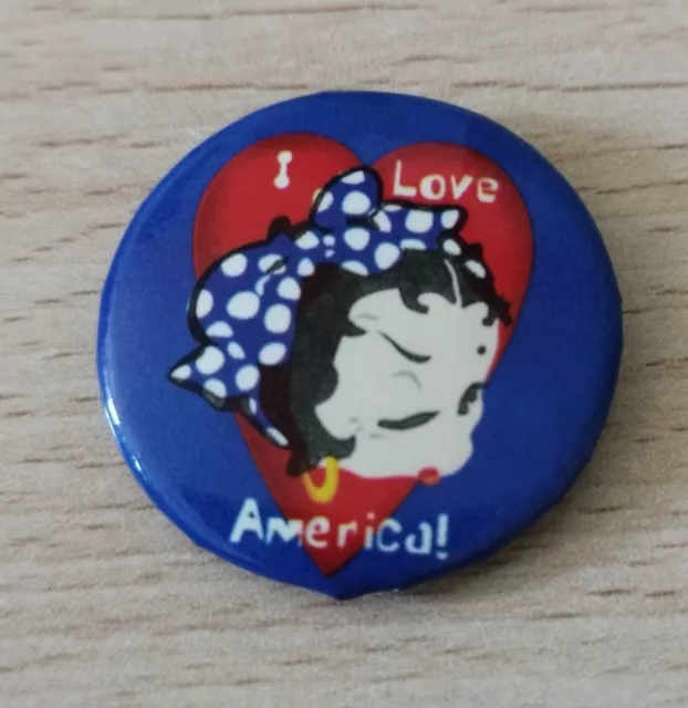 Bottone Betty Boop 3 cm di diametro I love America!