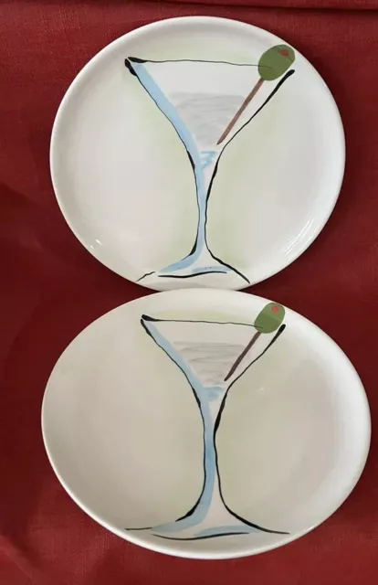 World Market Martini Cosmopolitan Glass Pattern Lunch/Salad Plates Set Of 2