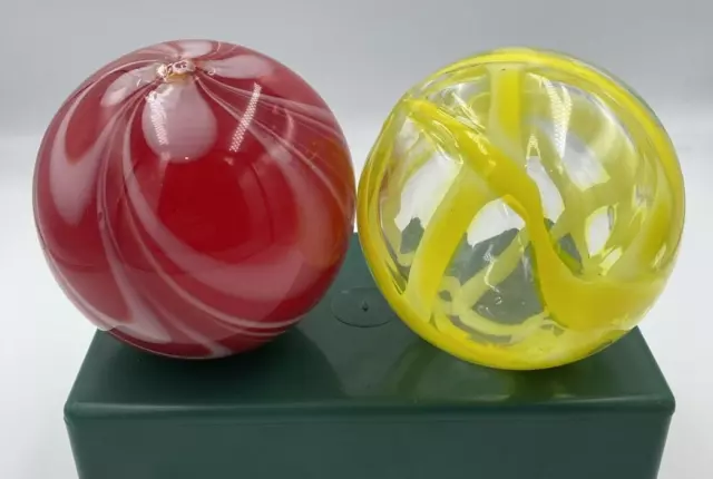 Hand Blown Glass Ball x2