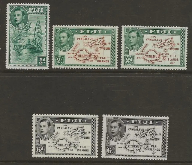 Fiji Sel.of Difficult Values From 1938/55 Gvi Set  All Fine Lightly Mounted Mint