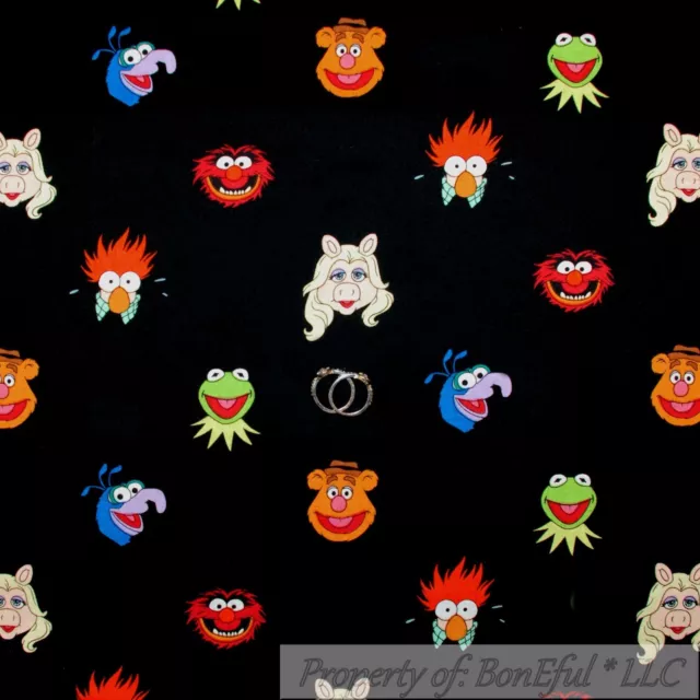 BonEful FABRIC FQ Cotton VTG Jim Henson Muppet Miss Piggy Kermit Frog Fozzy Bear