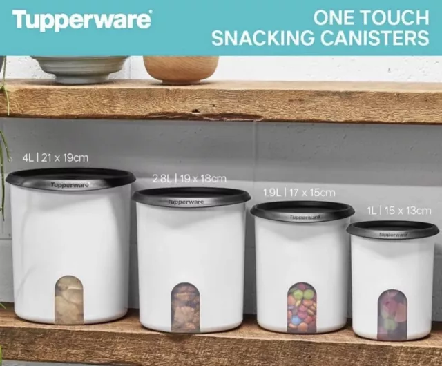 TUPPERWARE One Touch Pantry Canisters Set of 4  NEW