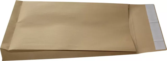 200 pcs DIN C4 brown folding bags 130 gr. mail order envelopes 40 mm fold 2