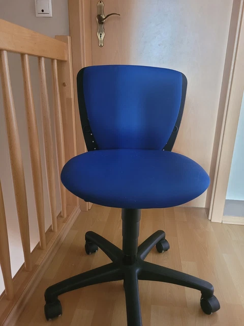 Schreibtischstuhl Kinder höhenverstellbar  Grundschulalter Stoff Blau  
