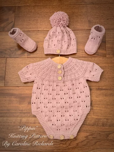 "Pippin" 3 Piece knitting pattern set for Reborn doll or Premature - 24 Mth baby