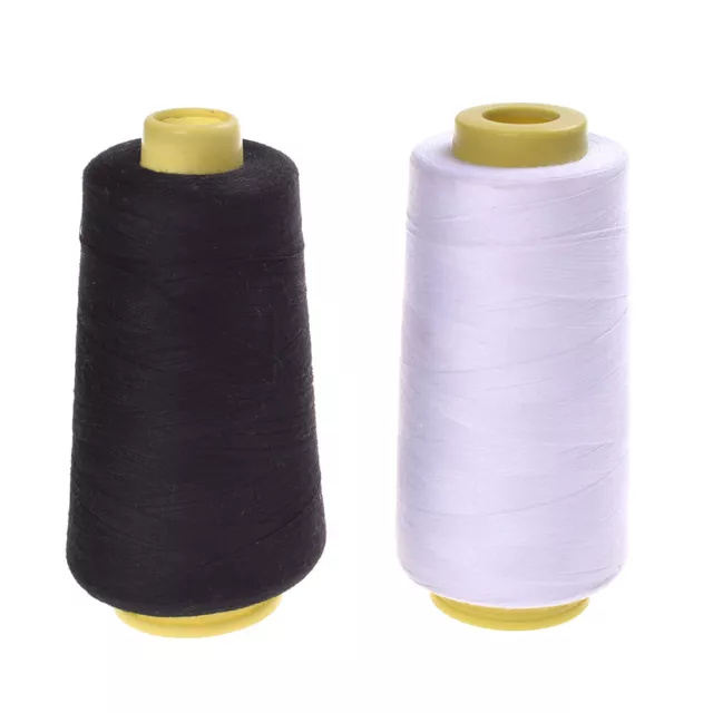 3000 Yards Sewing Thread Polyester Industrial Sewing Machine Black White Spools