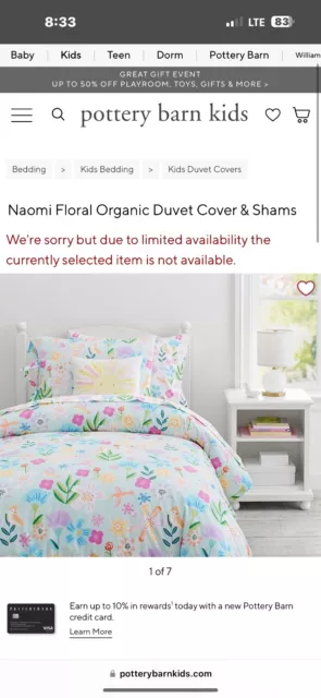 Pottery Barn Kids Floral Oragami Bedding