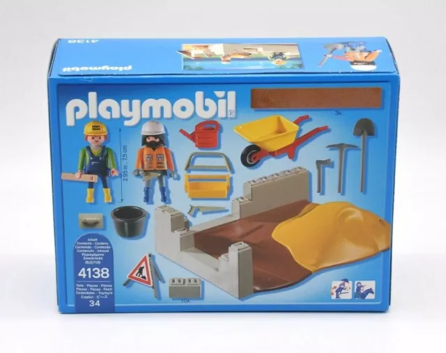 Playmobil 4138 City Life Baustelle Bauarbeiter Werkzeug Hausbau Spielset Selten 2