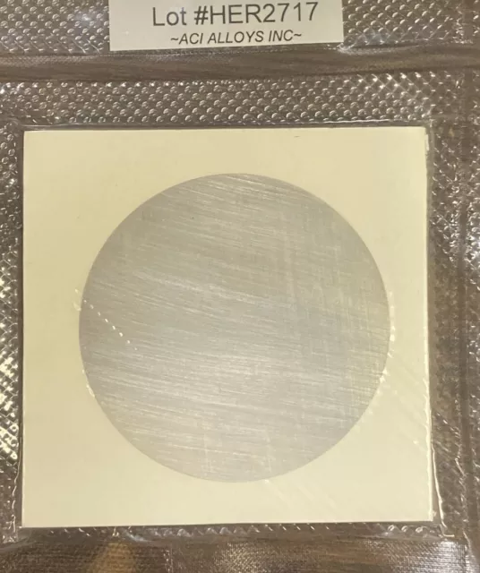 Silver SEM Sputter target: Ag 99.99% pure, 57mm diameter x 0.1mm thick