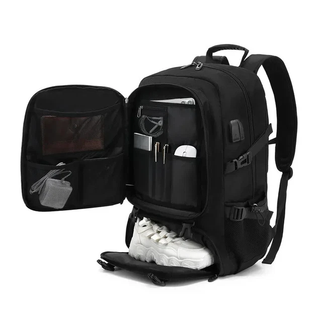 Sac à Dos Voyage Compression Sous Vide 65 L – Avec Pompe Intégrée – Serrure TSA, USB, étanche – Idéal Rando, Business, Camping