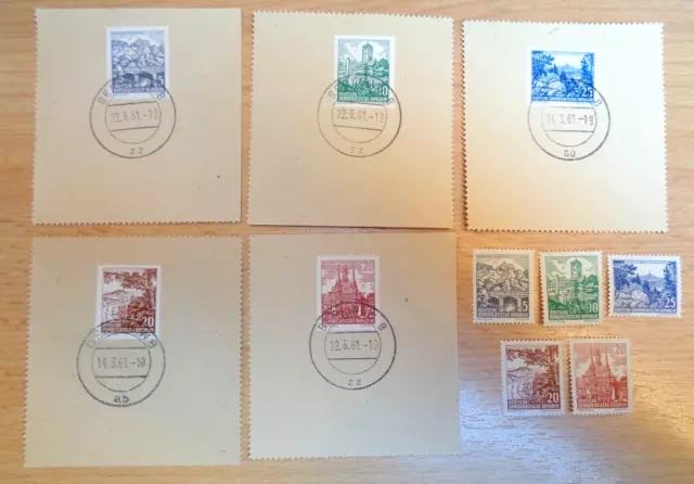 Ddr 1961 2 X Satz Dauermarken  Landschaften & Hist.bauten Postfrisch/Rundstempel