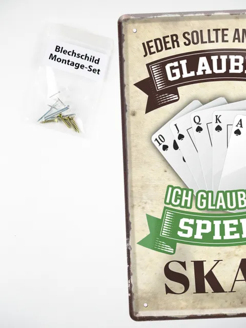 Skat spielen Retro Deko Blechschild Geschenkidee für Skatspieler 20x30cm A0673 3