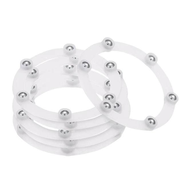 2,7" Rotatorio Giratorio Soporte con Rodamientos Lazy Susan Base, Blanco 6pzs
