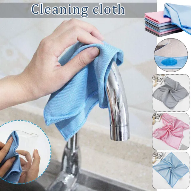 Microfibre Glass Cleaning Cloth Car Towel Window Home Dish Washing Rag 2/5Pcs