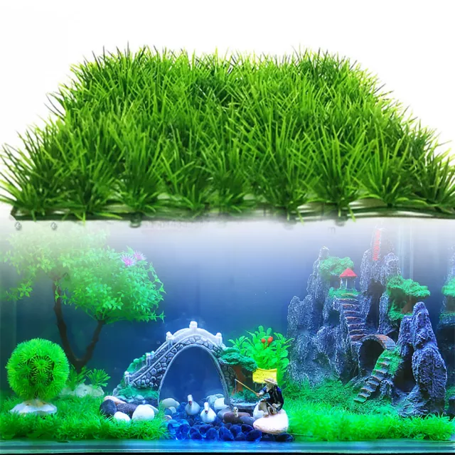 Plant Aquarium Fish Tank Water Aquatic Lawn Decor Landscap Fake Grass Artificial