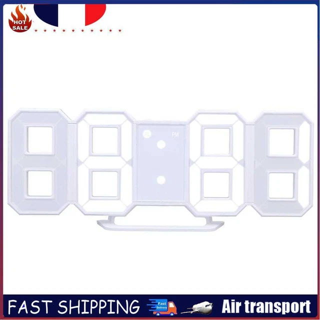Digital LED Table Clock 24 or 12-Hour Display Alarm Snooze 8888 Display