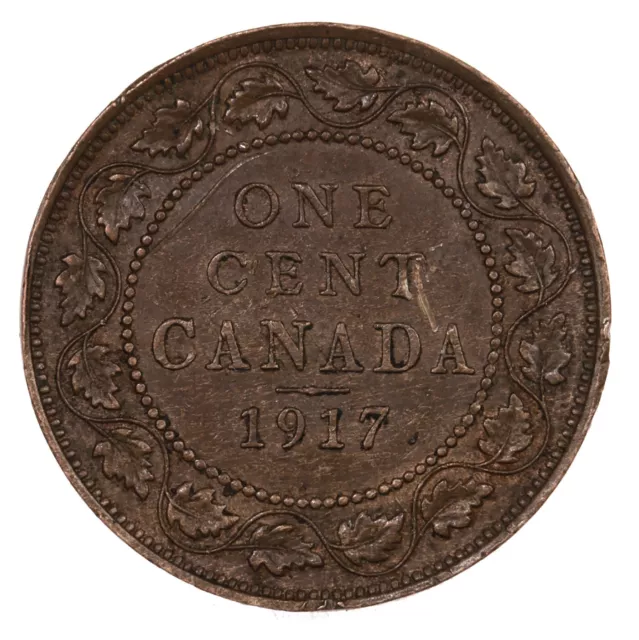 Raw 1917 Canada 1c Uncertified Ungraded Canadian Large Cent Coin