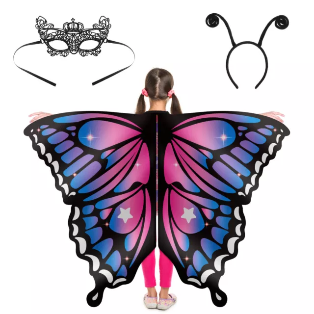 Mädchen-Outfits Kleid Für Schmetterlingsschal Filamenttücher Mantel