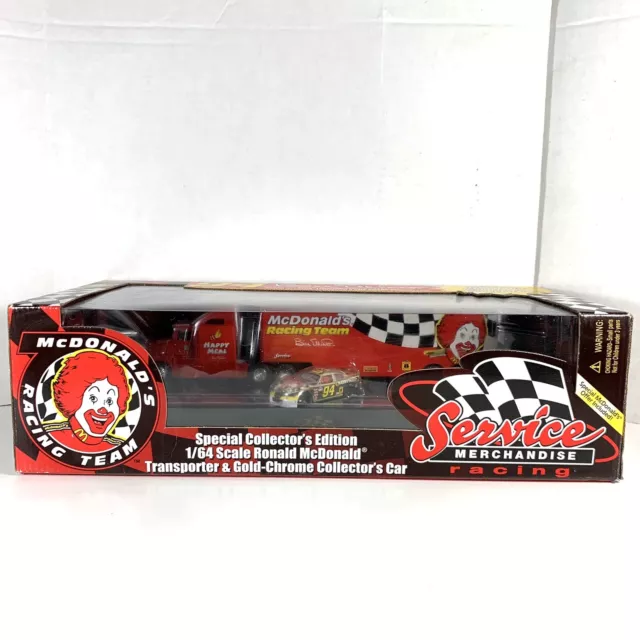 1998 Racing Champions 1:64 Service Merchandise McDonald's Transporter & Car Set