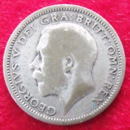 1926 GEORGE V SILVER SIXPENCE  ( 50% Silver )  British 6d Coin.   330 2