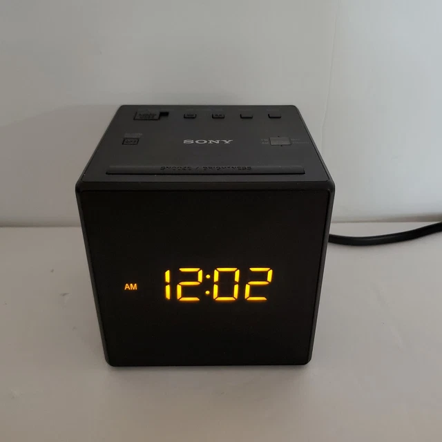SONY ICFC1 DESKTOP Alarm Clock AM/FM Radio Black TESTED/WORKING 7.46